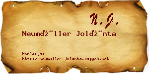 Neumüller Jolánta névjegykártya